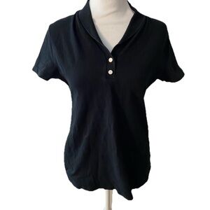 Nautica Black Slim Fit Collared Polo Shirt Size Top Women’s Size Medium